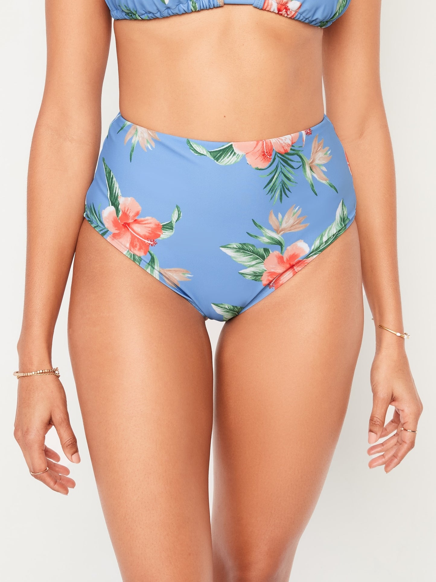 High-Rise Classic Bikini Swim Bottoms for Women Classic Hr Bikini Hawaiian Flower