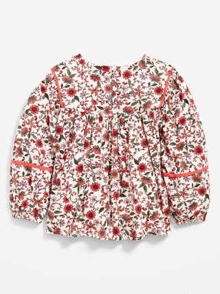 Long-Sleeve Floral Swing Top for Toddler Girls