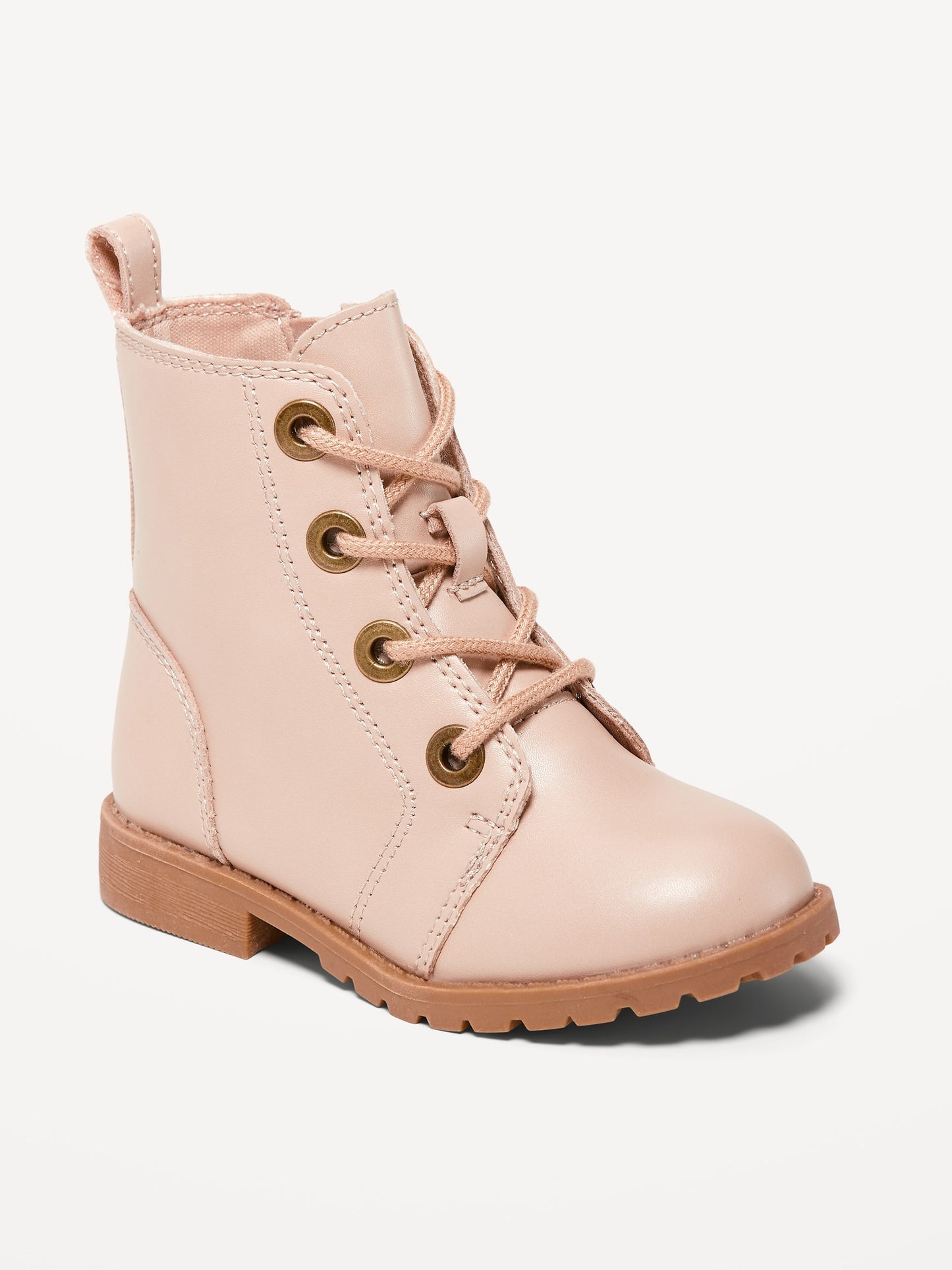Faux-Leather Combat Boots for Toddler Girls