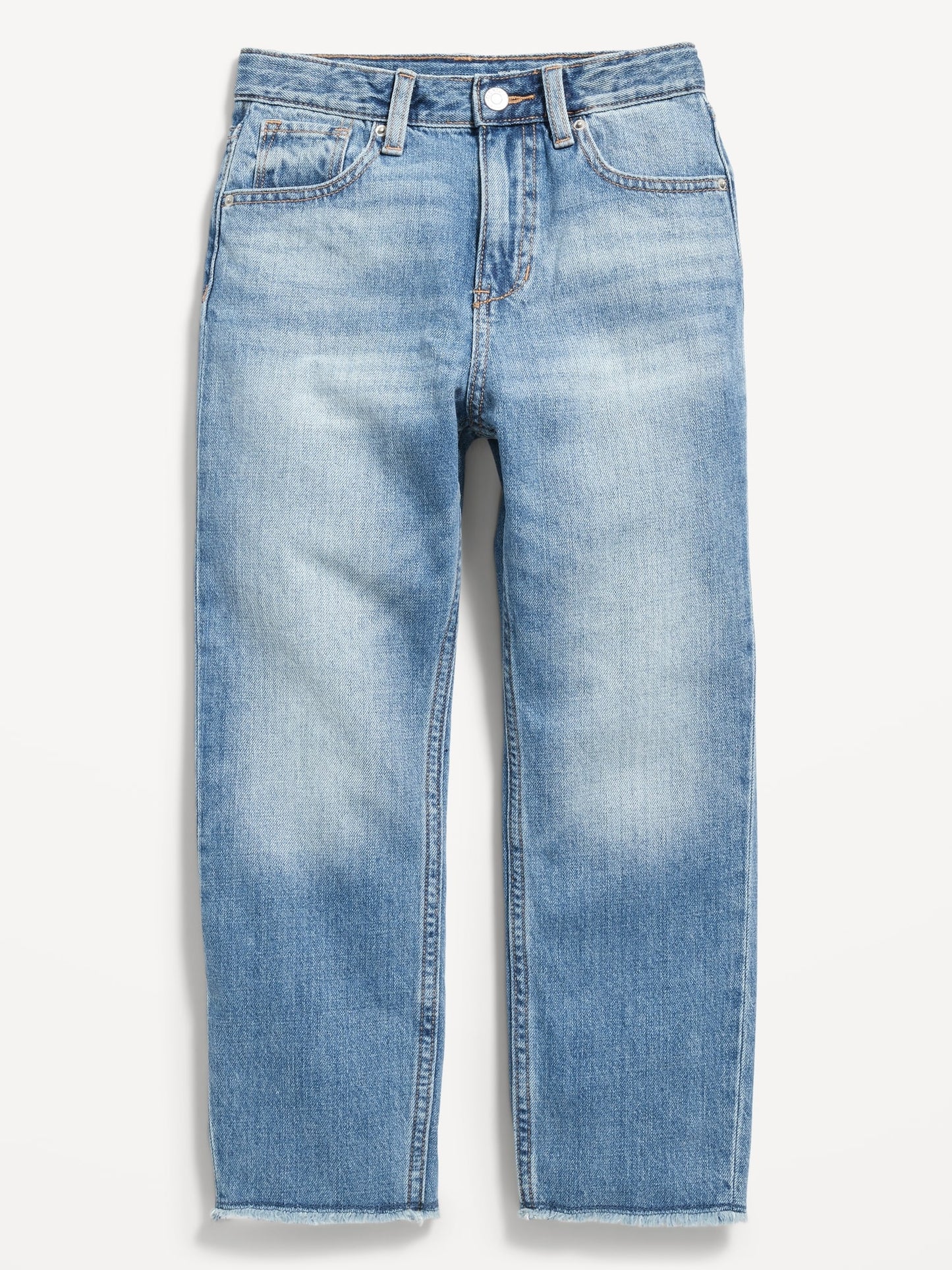 High-Waisted Slouchy Straight Built-In Tough Jeans for Girls