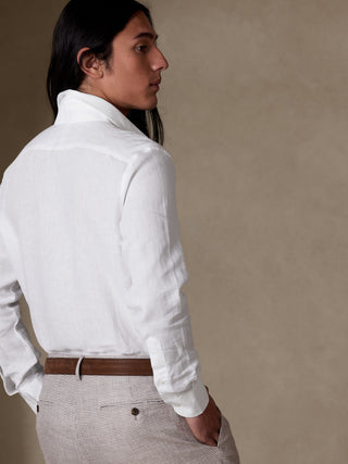 Camisa de Vestir de Lino, Blanco