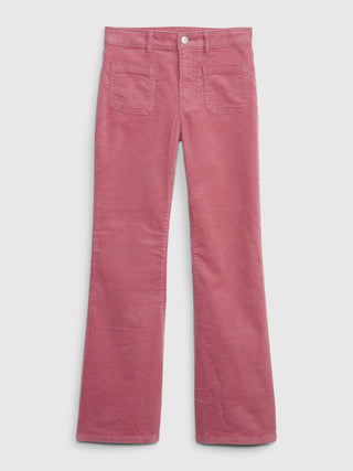 Jeans Acampanados de Pana Talle Alto Rosa, para Niña